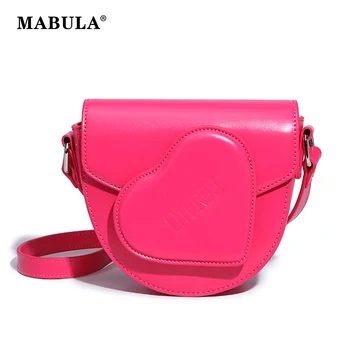 MABULA Малка Чанта-тоут С Капак, Дамски Чанти През рамо От Изкуствена Кожа, семпъл Дизайн, Чанта През рамо с формата на Сърце, Обикновена Мини-чанти
