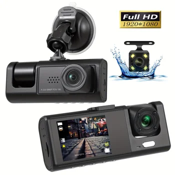 3-канален автомобилен dvr HD 1080P с 3 обективи Вътре в колата, видео рекордер, трипътен камера, видео Рекордер, видео камера