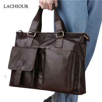 17-инчовата Чанта за лаптоп, мъжки чанти от естествена кожа, големи чанти през рамо, Бизнес Пътувания, Офис, формат А4