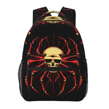 Жена раница Red Skull Spider, модерна чанта за жени, мъже училищна чанта, чанта за книги Mochila