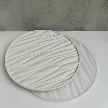 под формата на тавата за съхранение на смола на голямо разнообразие от 300 мм Силиконова форма за волнообразного ястия Кръгла, огледално чиния за сервиране Епоксидни форми за леене часа със собствените си ръце