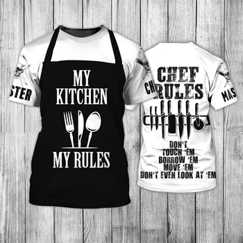Тениски HX Chef Rules С потребителски име, ризи с къс ръкав с 3D-принтом, ежедневни тениски, Потници, мъжки и дамски дрехи, директна доставка