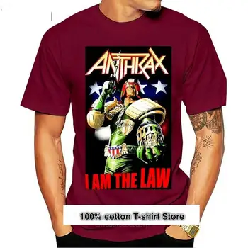 Съдия Camiseta Anthrax DREDD I AM THE LAW, хеви метъл група camiseta 2021, 100% автентична