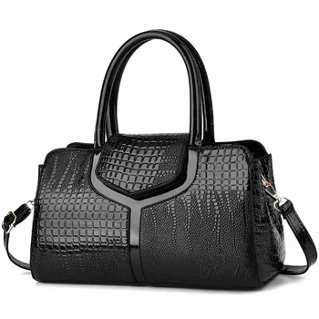Луксозна Дамска Чанта 2023, Нова Модерна Чанта с Крокодиловым Модел, Голям Голям Чанта през рамо с Едно Рамо за Жени