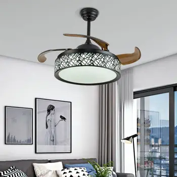 Вентилатор На Тавана Led Задно Осветен Прибиращ Вентилатор Лампа Home Decor 42 