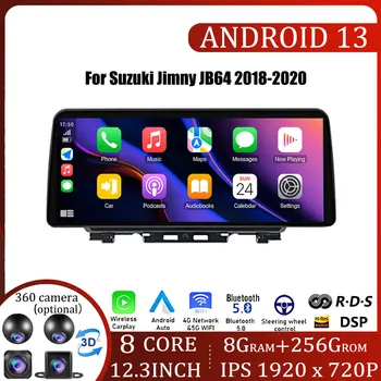 Android 13 12,3 Инча За Suzuki Jimny JB64 2018-2020 Мултимедиен Плейър Авто Стерео Радио GPS Навигационна Карта 8 + 128 Г Carplay