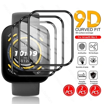 1-3ШТ 9D Изогнутое Меко Защитно Стъкло За Smart часа Amazfit Bip 5 Bip5 Screen Protector Защитно Фолио На AmazfitBip5 1.91